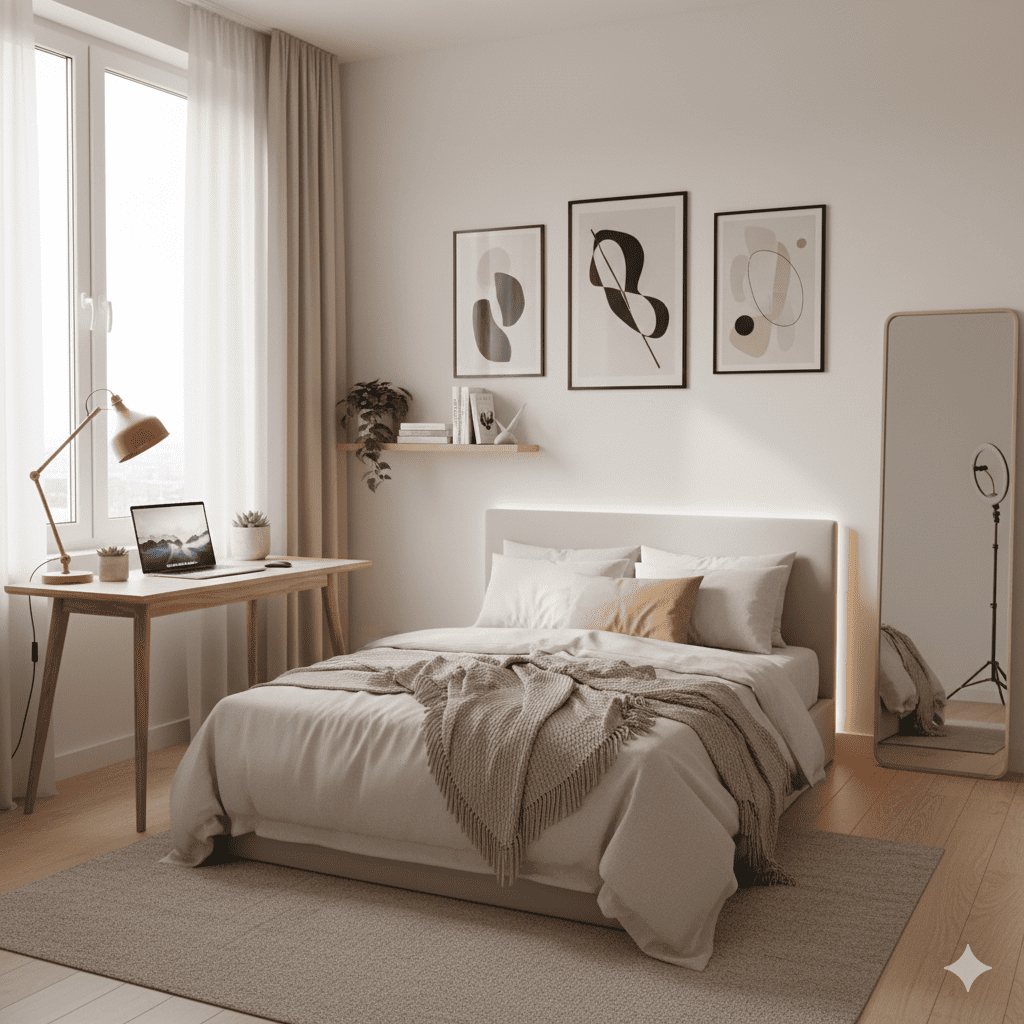 Ide Desain Kamar Aesthetic Minimalis Rahasia Biar Betah Kerja, Kuliah, dan Bikin Konten Seharian